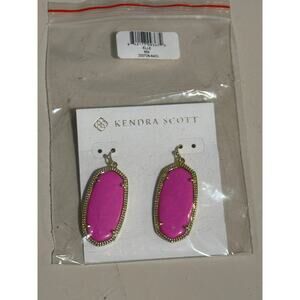 Kendra Scott Elle Gold Magenta Magnesite Drop Earrings
 NWT/NIB